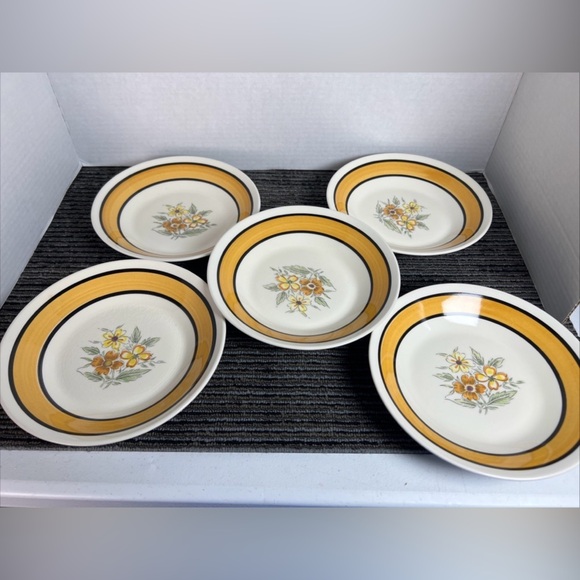 Vintage Underglazed Grand Bahama Japan 4907 Soup bowls 5 Hand Painted Stone Ware - Picture 10 of 13